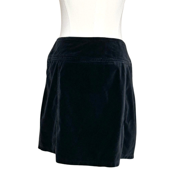 Express Vintage Black Velvet Button Front A Line Mini Skirt Size 6 90s - Picture 4 of 6